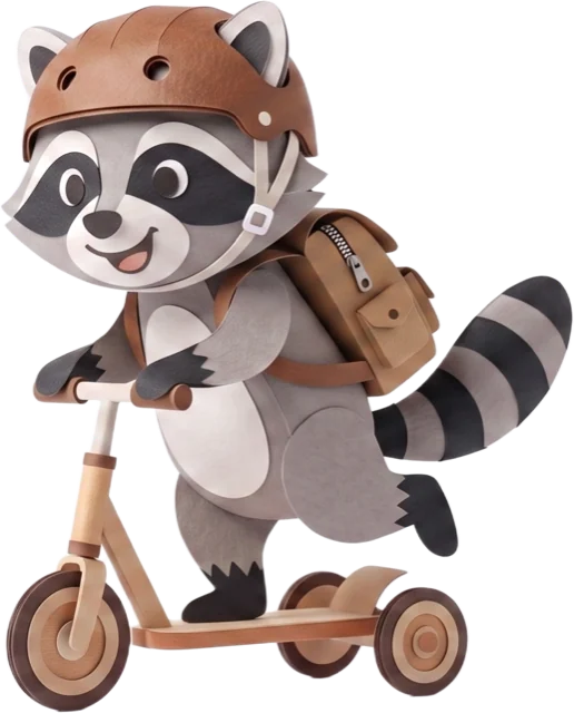 Paper-craft raccoon